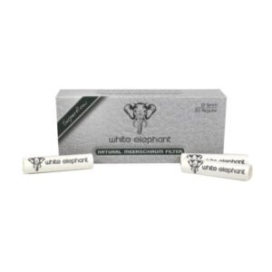 White Elephant 20 Natural Meerschaum Pipe Filters 9mm – Single Pack